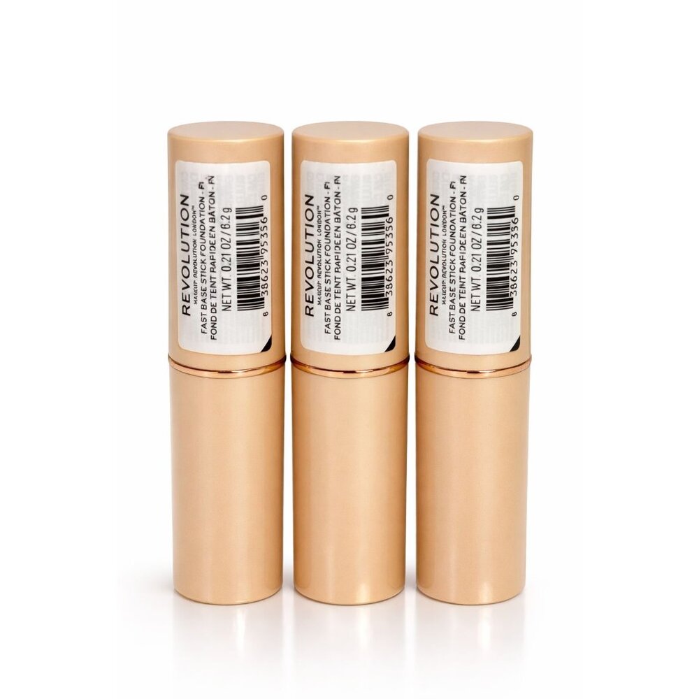 Makeup Revolution Fast Base Stick Foundation F1 0.21oz / 6.2g – Lot of 3 – New